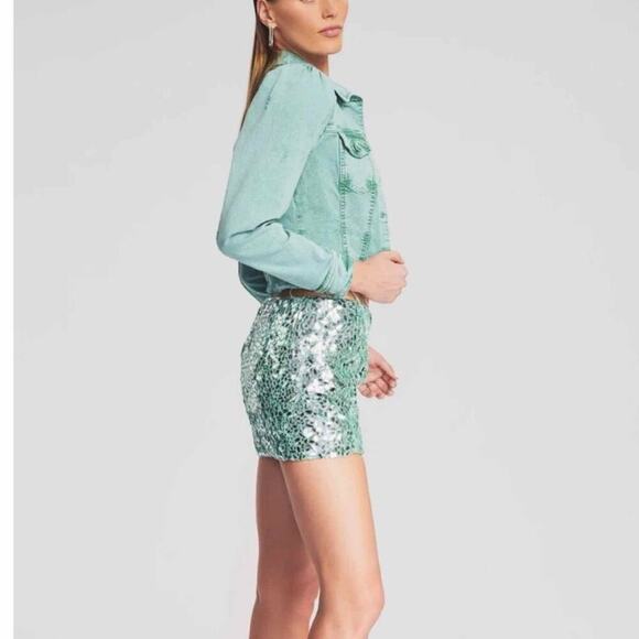 Retrofete Rissa Raw Hem Distressed Casual Jacket Size Small Mojito - Picture 11 of 13